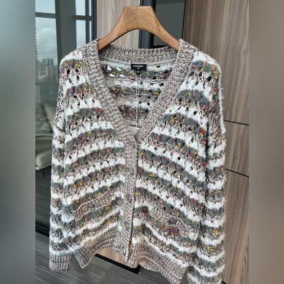 Chanel Multicolor Knit Women's cardigan Sweater - Picture 1 of 8